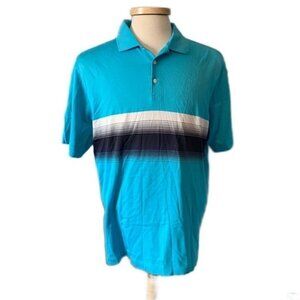 Tiger Woods Large Blue Golf Polo Short Sleeve Shirt Nike
